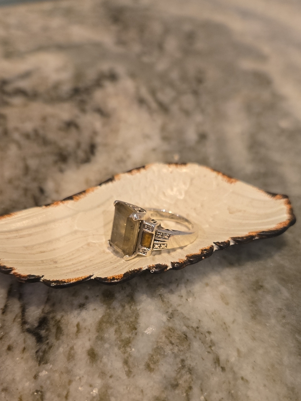 Sterling Silver Smokey Quartz Gemstone Statement Ring
